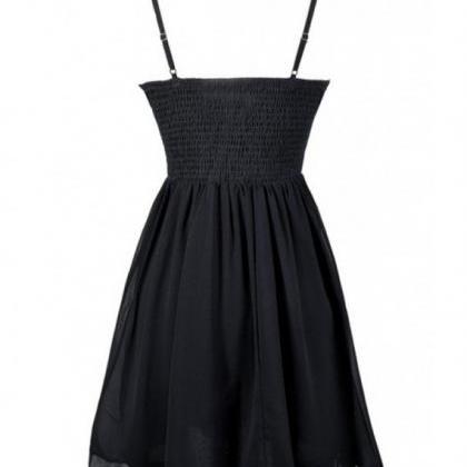 Black Chiffon Homecoming Dresses Sleeveless Aline..