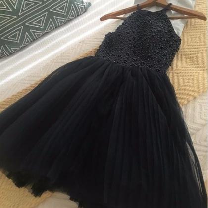 Navy Tulle Homecoming Dresses Sleeveless A Line..