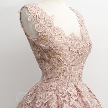 Pearl Pink Lace/satin Homecoming Dresses..