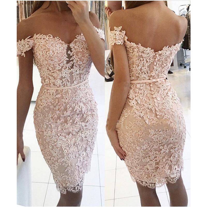 Beige Lace/satin Homecoming Dresses Sleeveless Bodycon Off Shoulder Zippers Above Knee Lace